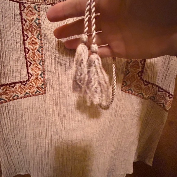 Story Women's Embroidered Tan Blouse - Picture 7 of 7